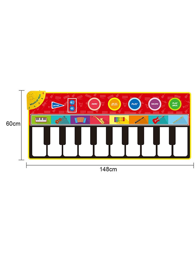 Generic 148 * 60cm/ 58 * 24in Musical Mat Foldable Piano Mat Kids Keyboard Electronic Music Carpet Touch Play Learning Singing Blanket for Children Baby Early Education Toys  - Image 2