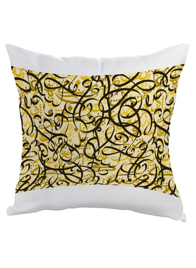 وسادة مطبوع عليها رسومات زخرفية أصفر/أسود/أبيض 40 x 40سم
