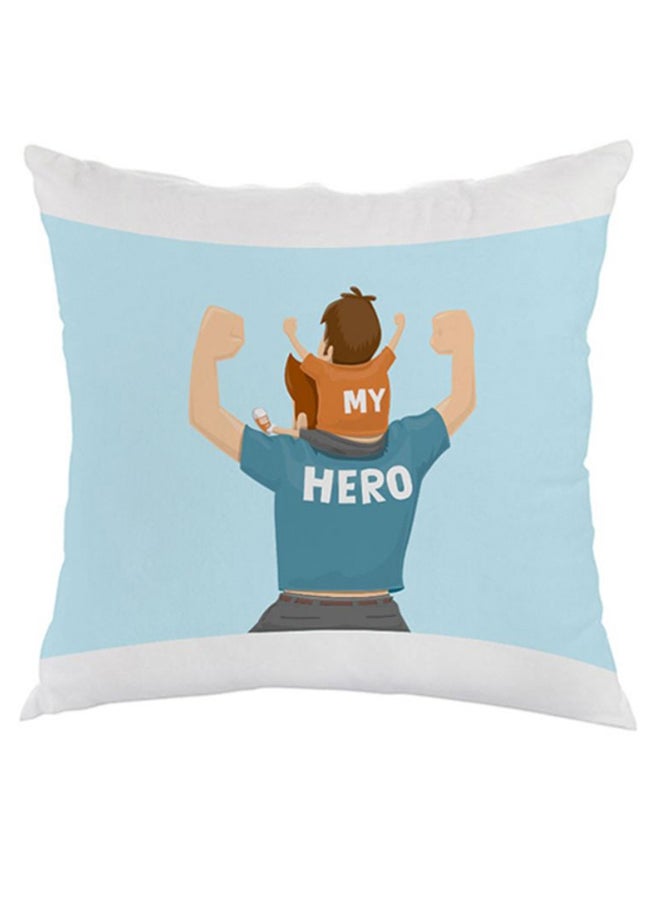 My Hero Printed Pillow Blue/White/Orange 40 x 40cm