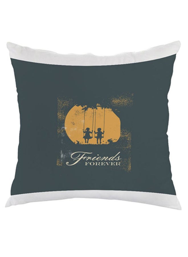 وسادة مطبوع عليها فريندز فورإيفر أسود/ أصفر/ أبيض 40 x 40سم