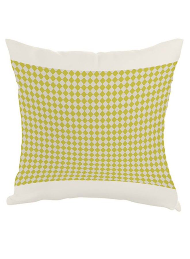 ديكالاك وسادة بطبعة صناديق مزخرفة أصفر/ابيض 40 x 40سم