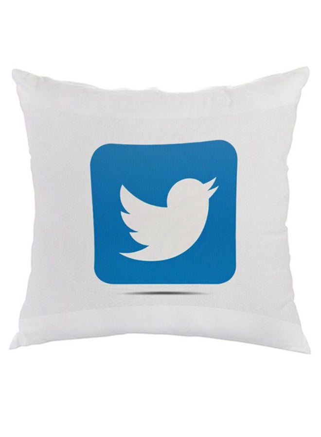 Decalac - Twitter Printed Pillow White/Blue 40 x 40cm - Image 1