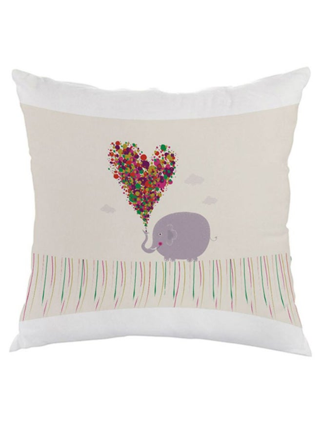 Romantic Printed Pillow Off-White/Purple/Pink 40 x 40cm