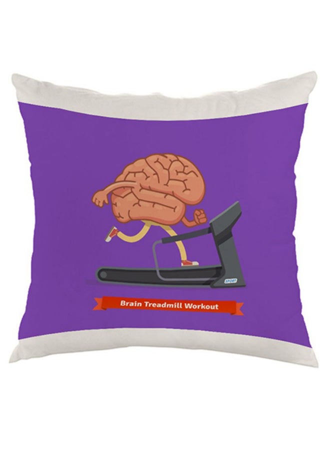 Decalac Brain Treadmill Workout Printed Pillow Purple/Beige/Grey 40 x 40cm