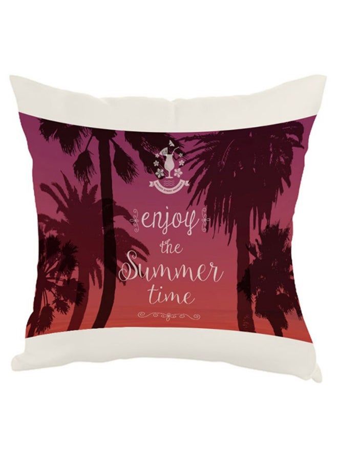 Decalac Enjoy The Summer Time Printed Pillow Pink/Orange/White 40 x 40cm