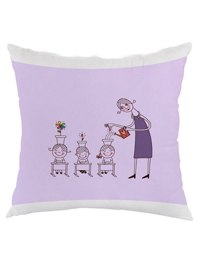 Decalac - Plant The Seeds Of Love In Children Printed Pillow Purple/Off White 40 x 40cm - Image 1