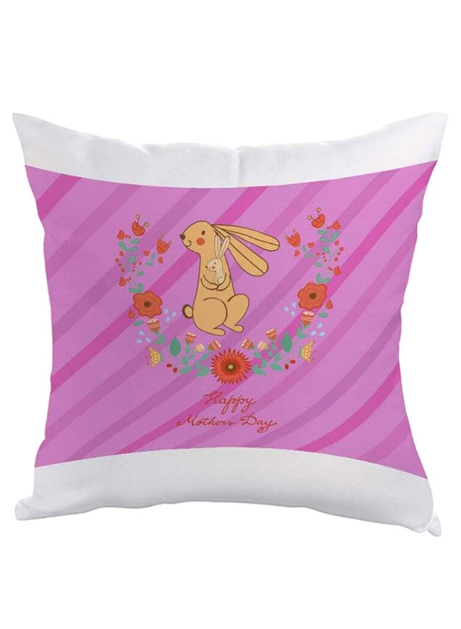 ديكالاك وسادة نوم بطبعة مربعة الشكل أبيض/وردي/أحمر 40 x 40سم