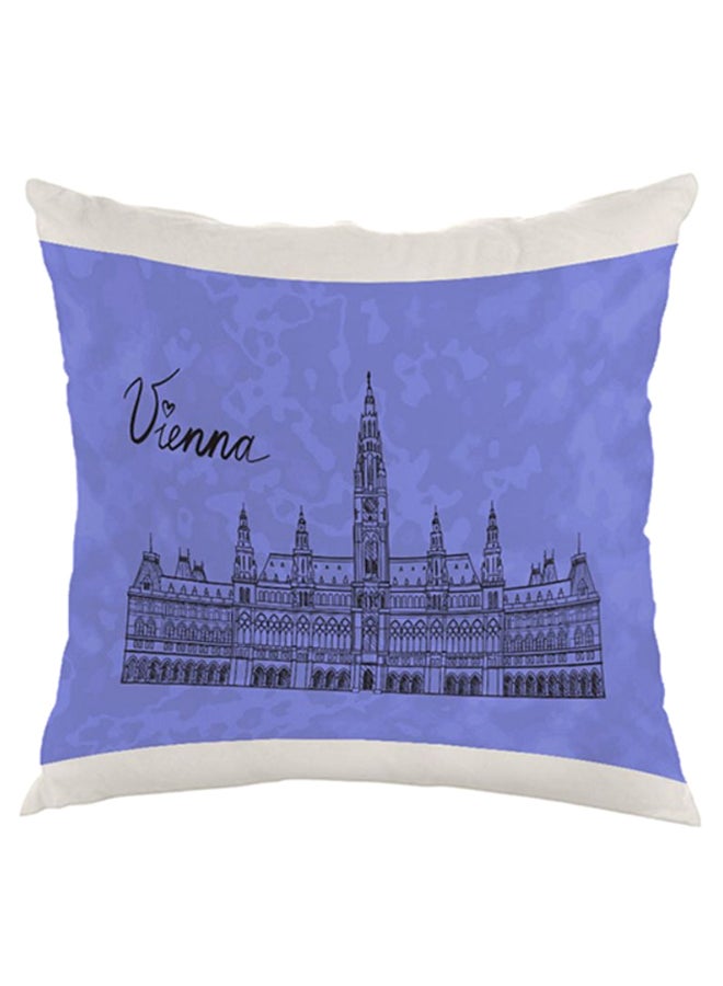 ديكالاك وسادة ديكور مربعة الشكل بطبعة مدينة فيينا أبيض/ أزرق/ أسود 40 x 40سم