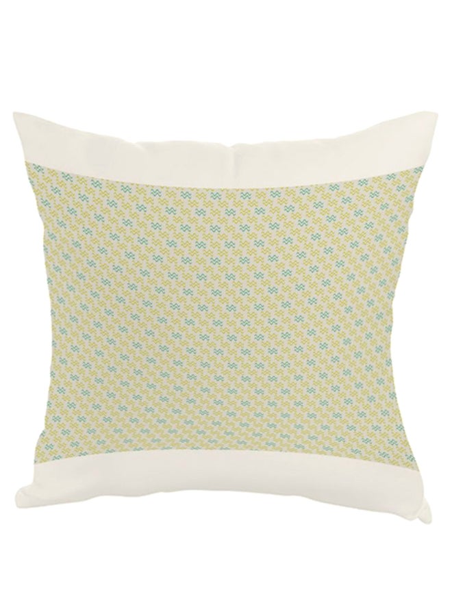 Printed Square Shaped Throw Pillow White/Green/Blue 40 x 40cm