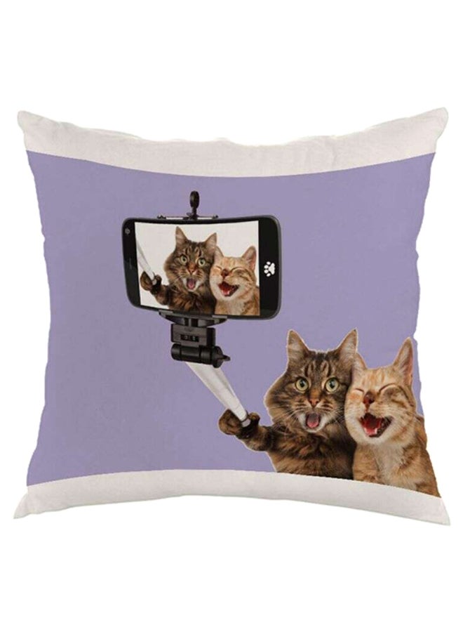 Decalac Cats Printed Square Shaped Throw Pillow Multicolour 40 x 40cm