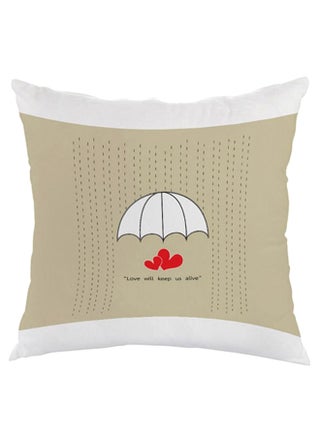 Love Will Stay Alive Printed Square Shaped Throw Pillow Beige/White/Red 40 x 40cm - v1599495871/N15627011A_1
