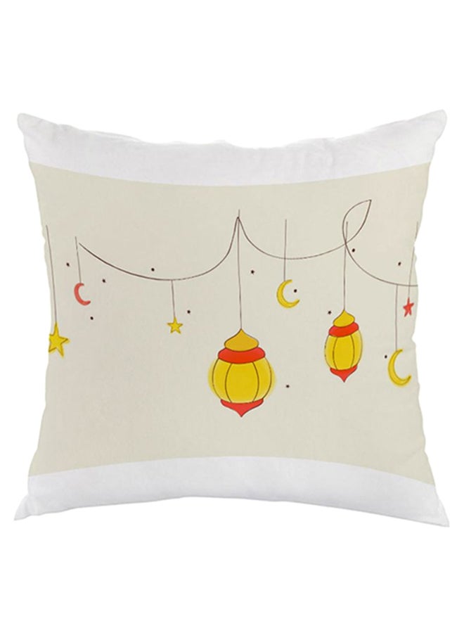 ديكالاك وسادة نوم بطبعة مربعة الشكل أبيض/ بيج/أصفر 40 x 40سم