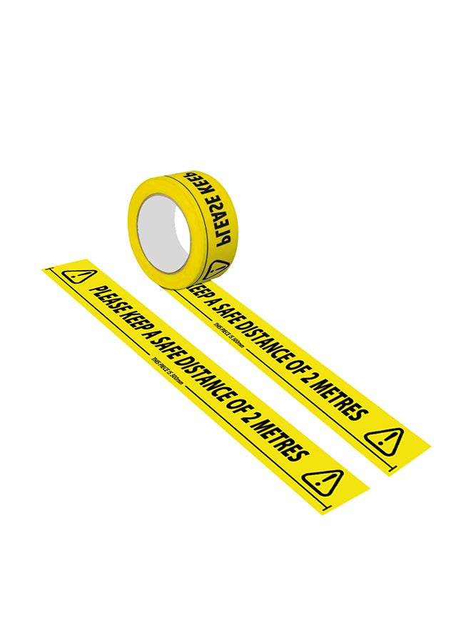 Generic Please Keep A Safe Distance Warning Tape Yellow/Black  - Image 2
