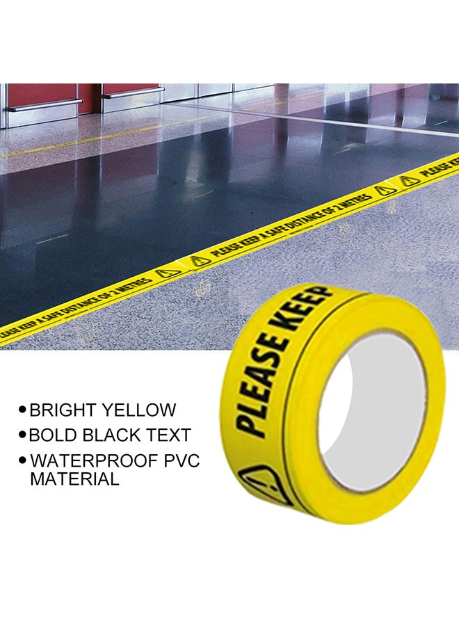 Generic Please Keep A Safe Distance Warning Tape Yellow/Black  - Image 3