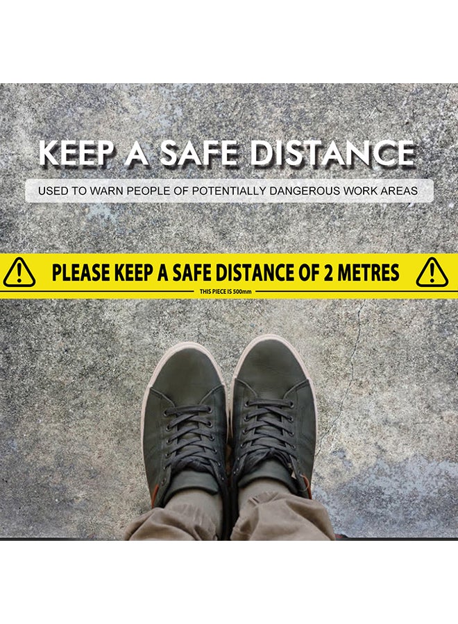 Generic Please Keep A Safe Distance Warning Tape Yellow/Black  - Image 4
