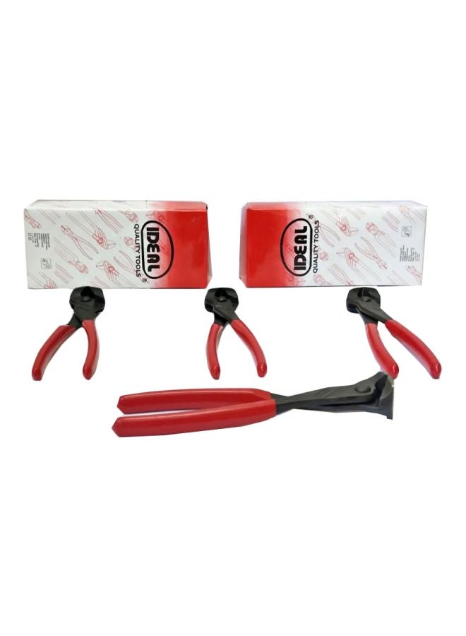 ايديال طقم زراديات لقطع النهايات مكون من 4 قطع أحمر وأسود 8بوصة