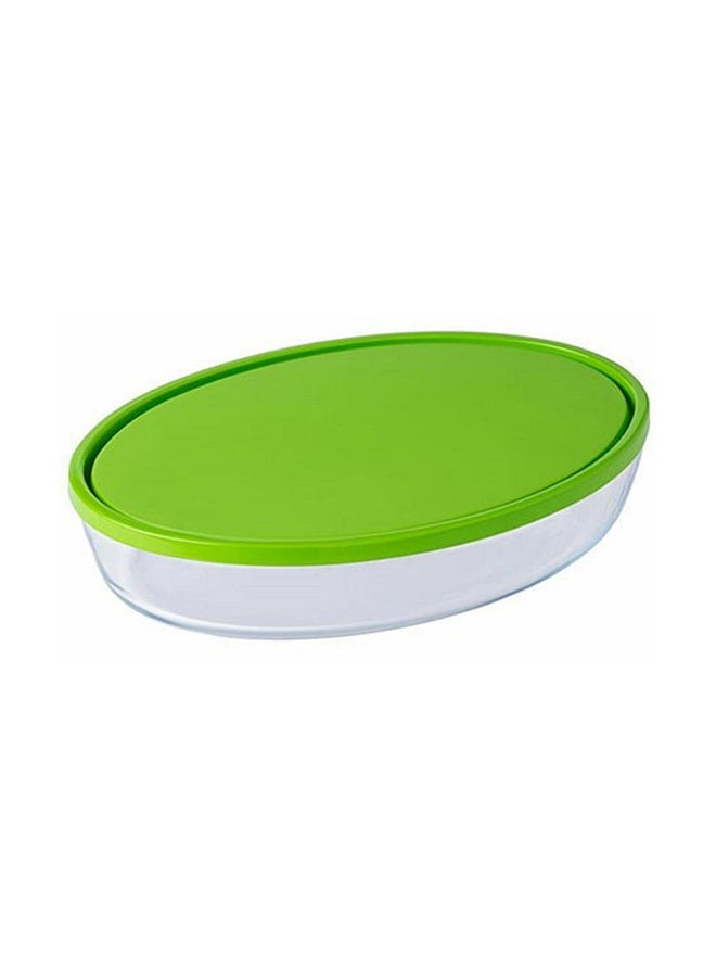 PYREX Food Storage Container With Lid Green/Clear 35cm