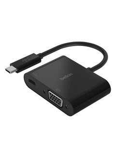 belkin USB C To VGA Adapter With ChargIng Port   1080p Video Support 60W Power Passthrough   USB VGA Adapter For MoniTor LapTop And MacBook Pro Black 
