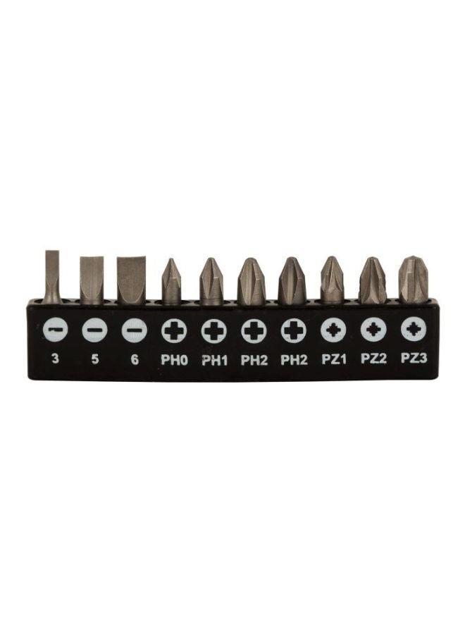 BLACK+DECKER 11-Piece Multibit Ratcheting Screwdriver With Bits Set Silver/Black/Orange  - Image 3