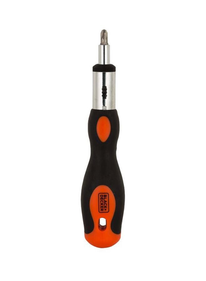 BLACK+DECKER 11-Piece Multibit Ratcheting Screwdriver With Bits Set Silver/Black/Orange  - Image 2