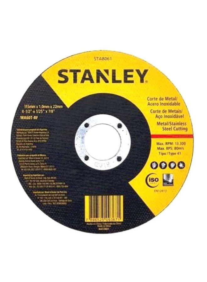 Stanley Metal Cutting Wheel T41 , STA8061 Black/Yellow/Red 