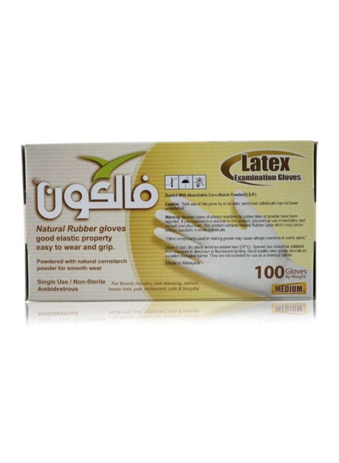 فالكون مجموعة قفازات طبيعية من 100 قطعة أبيض standard  - Image 3