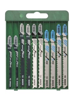 BOSCH Pack Of 10 T-Shank Jigsaw Blade Black/Silver/Blue  - Image 1