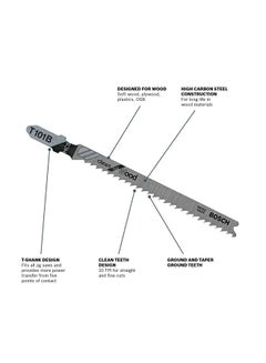 BOSCH Pack Of 10 T-Shank Jigsaw Blade Black/Silver/Blue  - Image 3