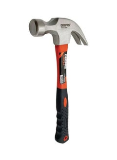 GEEPAS Claw Hammer| With Fiber Handle And Carbon Steel Head| Perfect For Home And Business| Contoured Handle For Comfortable Grip, Ergonomic Design Ideal For Masonry, Wood Work, Fittings, DIY, Mechanic Work, General Maintenance Silver/Black/Red 30.5x3.46x3.45cm 