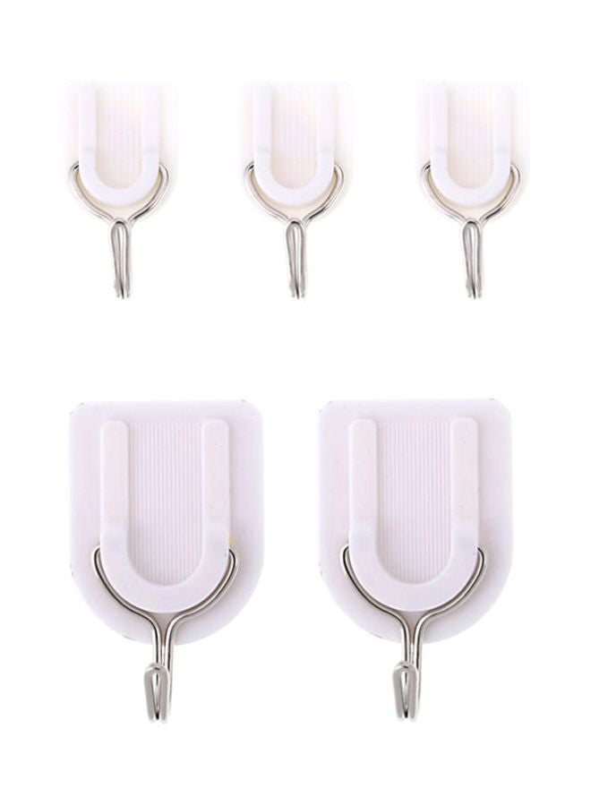 5-Piece Metal Head Adhesive Hook White - v1599550653/N19367118A_1