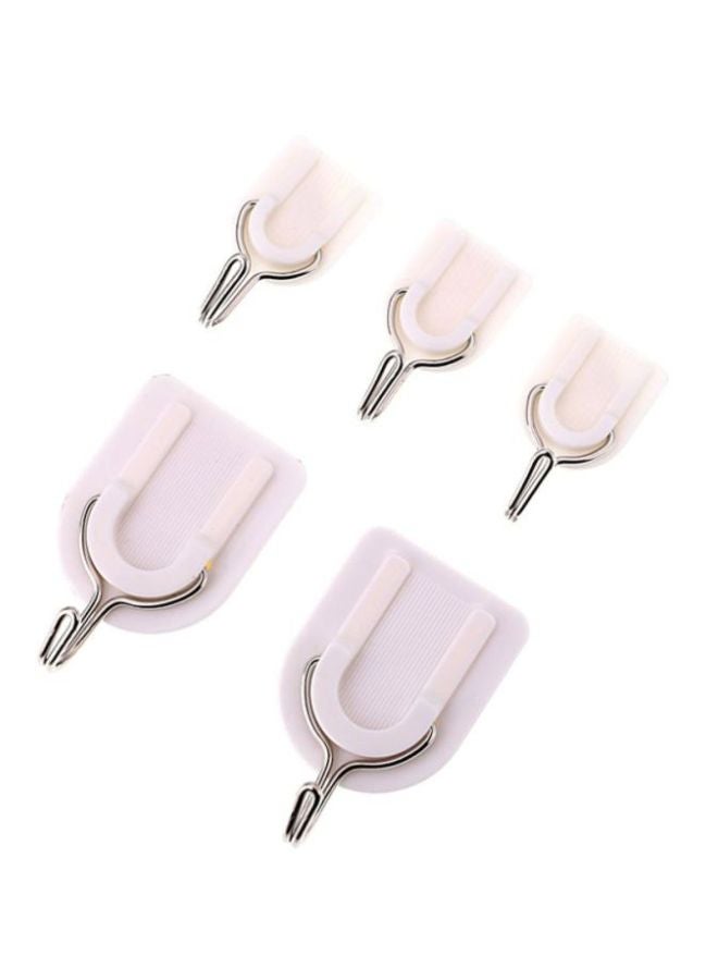 5-Piece Metal Head Adhesive Hook White - v1599550655/N19367118A_2