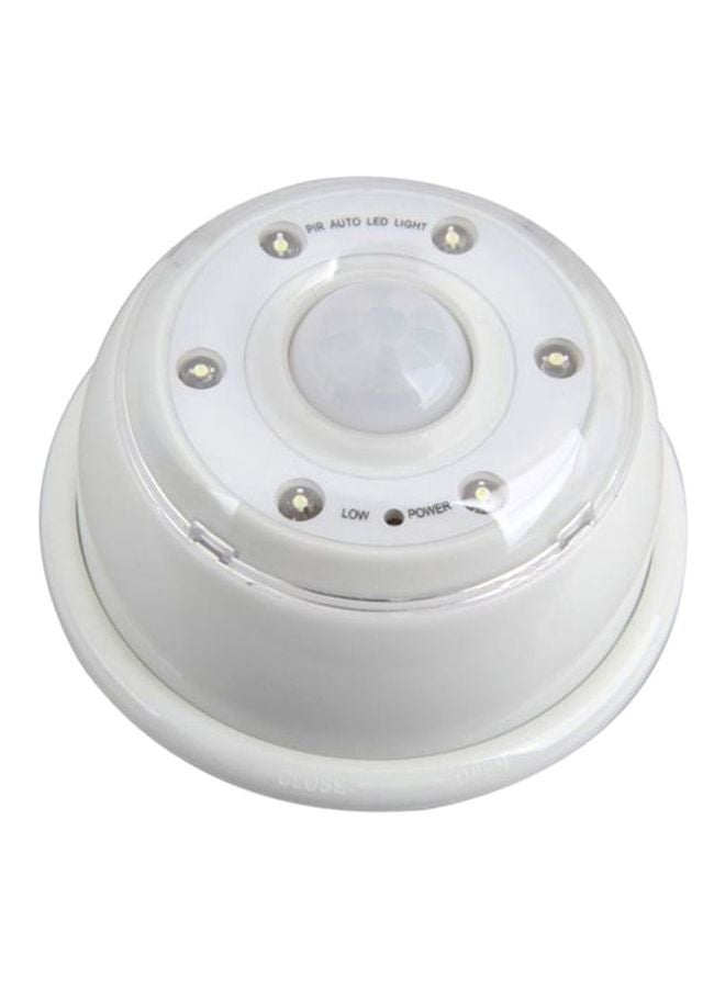Voberry - 6 LED PIR Sensor Motion Detector Lamp White 9x3x9cm - Image 1