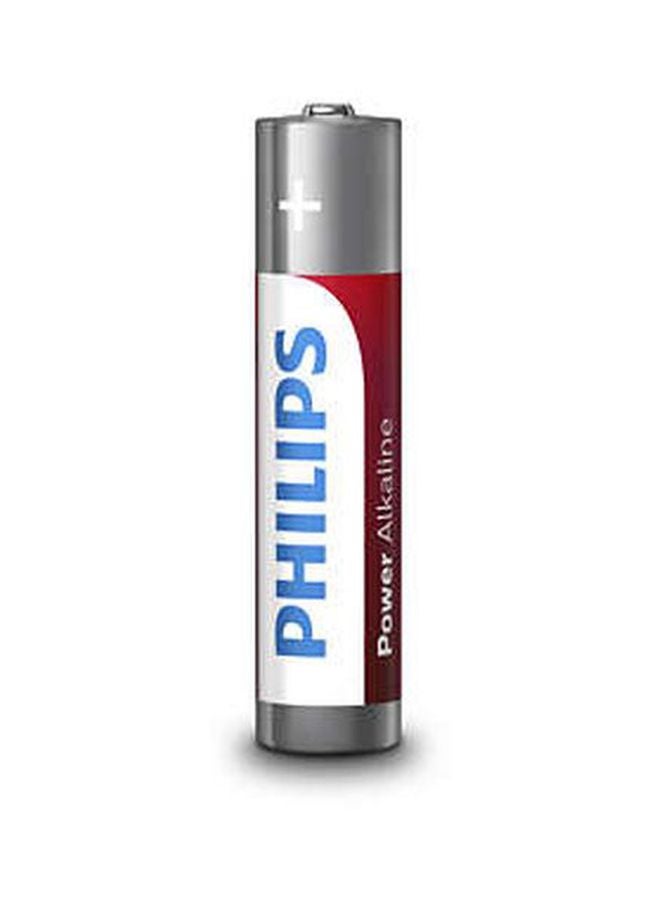 Philips - 2-Piece Power AAA LR03 Alkaline Battery Set White/Red/Silver - Image 1