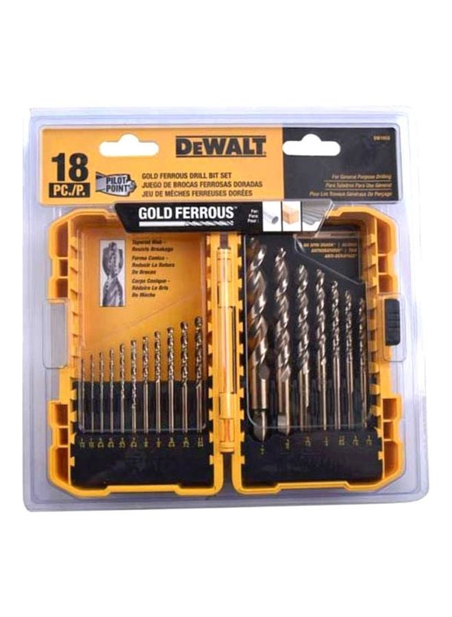 ديوالت طقم لقم مثقاب نقط دليلية من 18 قطعة ذهبي - Image 1