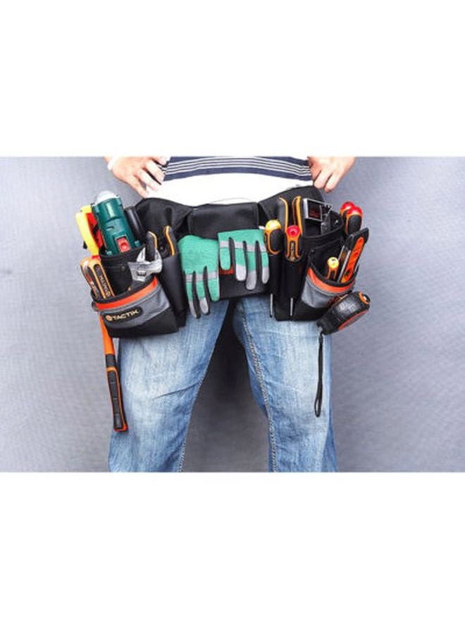 Tactix Tool Belt, Magnetic Tool Pouch, Heavy Duty Padded Tool Belts For Men, Adjustable Tool Pouch Bag For Electrician, Carpenter, Construction, Utility Belt, Black/Orange- 323033 Black/Orange 100x5x25cm  - Image 2
