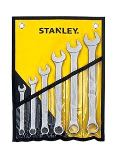 6-Piece Combination Wrench Set Silver 6 x Wrenches (10, 12, 14, 17, 19, 21)