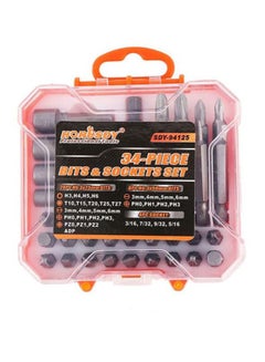 LAWAZIM 34-Piece Ratcheting Screwdriver Set Orange/Black/Silver  - Image 3