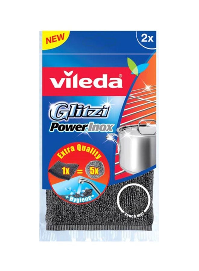 Vileda 2-Piece Glitzi Inox Power Scrubber Set Black - Image 2