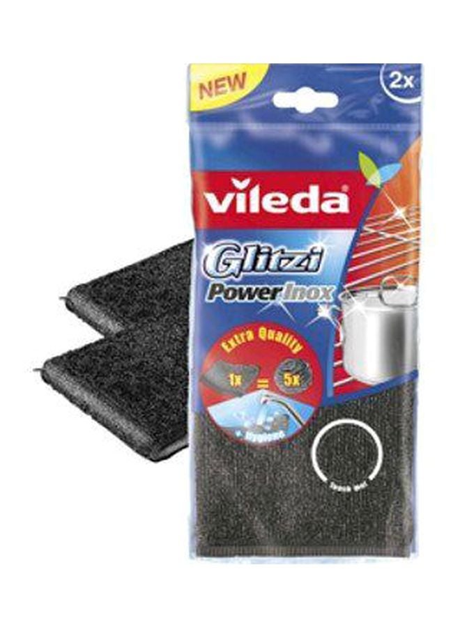 Vileda 2-Piece Glitzi Inox Power Scrubber Set Black - Image 3
