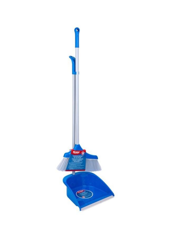 Kleaner Dustpan And Broom Set Blue/Grey 75cm  - Image 1