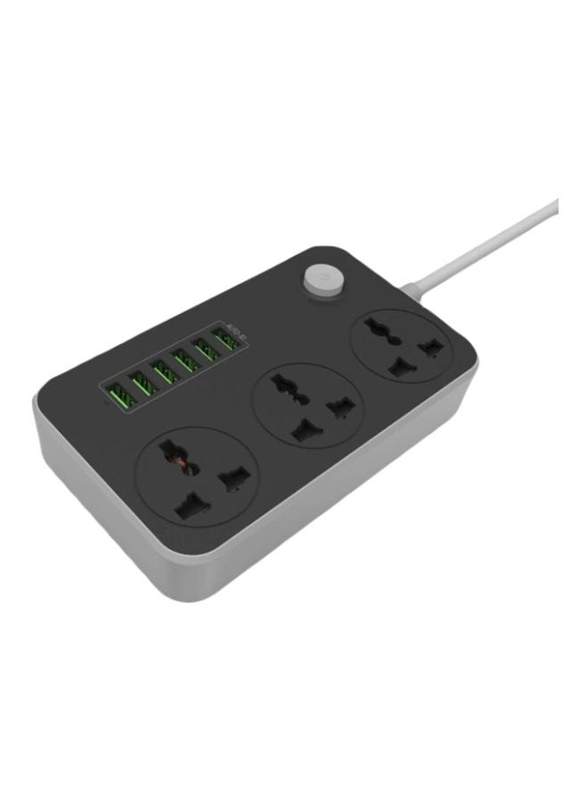 Generic Power Strip With 3 AC Sockets Aluminium 354.88ml  - Image 1