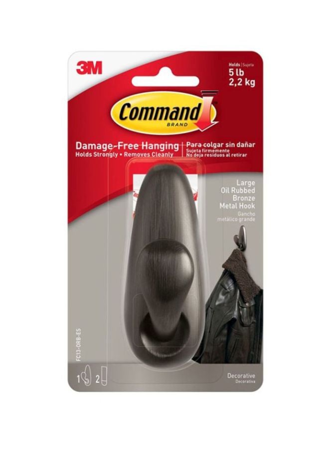 3M Hook Metal Large Rubbed Black - Image 1