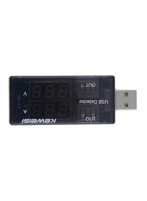 LED USB Voltage Current Detector Black
