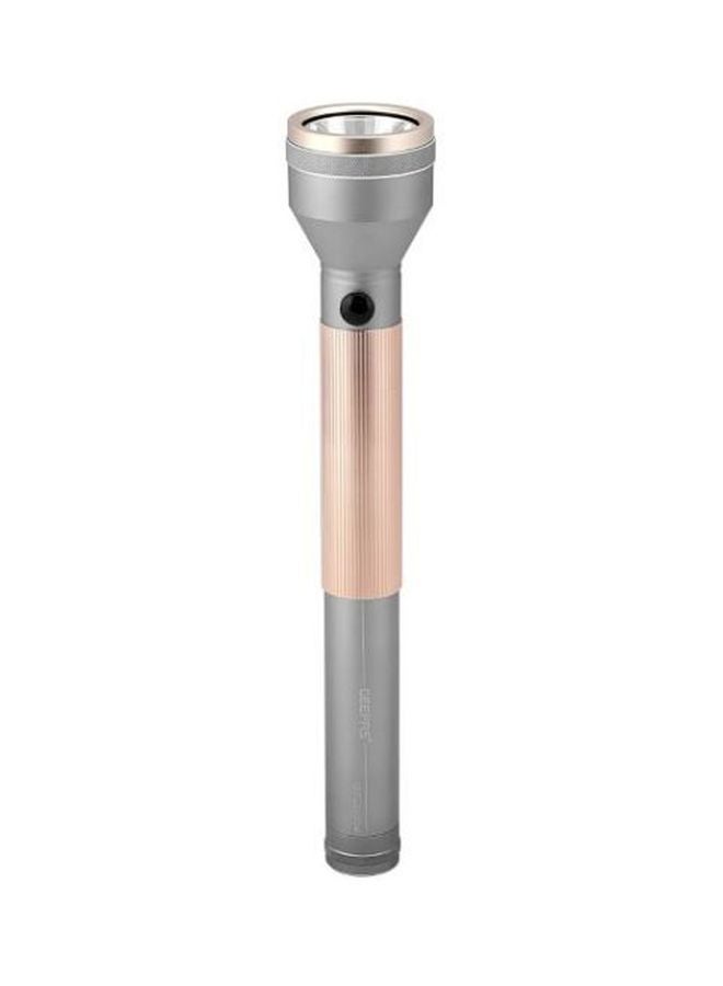 GEEPAS Rechargeable LED Flashlight With Power Bank Gold/Grey 88x24x2inch  - Image 2