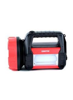 GEEPAS Rechargeable Hand Held Powerful Search Light With Lantern Black/Red 15cm  - Image 2