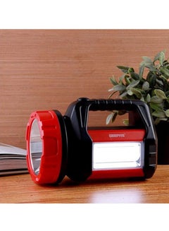GEEPAS Rechargeable Hand Held Powerful Search Light With Lantern Black/Red 15cm  - Image 3