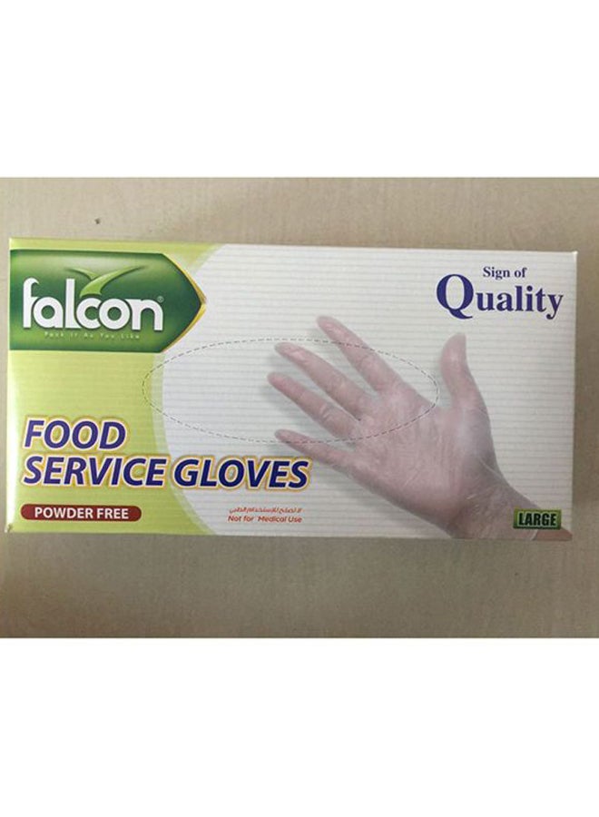 Falcon 100-Pieces Powder Latex Free Single Use Food Service Gloves Clear Large  - Image 4