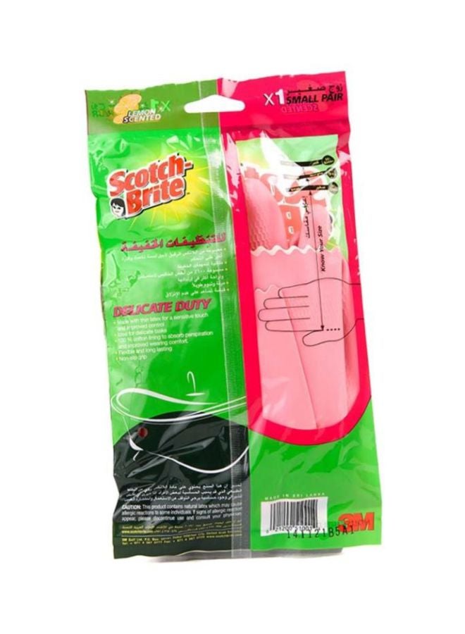 3M Delicate Duty Lemon Scented Household Gloves Pink Small - Image 4