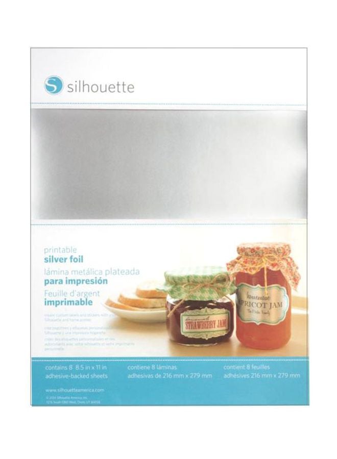 Silhouette - 8-Piece Printable Adhesive Foil Silver - Image 1