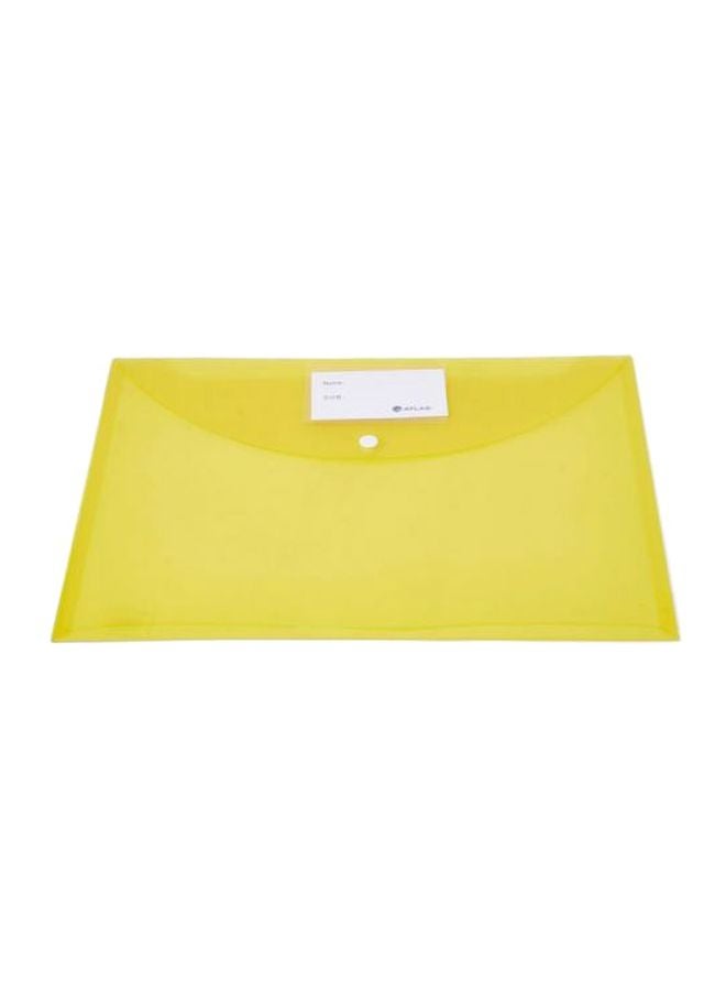 ATLAS Buttoned Document Bag With Card Yellow  - Image 1
